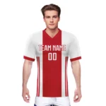 球迷和球员定制足球球衣新赛季红白俱乐部足球套装100% 透气聚酯队服 - Image 4