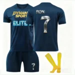 定制标志成人男子足球运动衫-100% 聚酯透气快干热转印圆领短袖 - Image 2