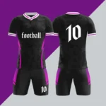 新款批发升华黑色透气快干男式足球服定制足球服