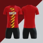 定制足球球衣制造商来样定做服务足球队制服，带标志100% 聚酯热转印短袖短裤 - Image 4