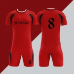 定制男子足球制服套装，带短裤热转印印花透气聚酯运动衫，队名/号码空白 - Image 4