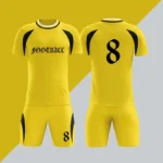 定制男子足球制服套装，带短裤热转印印花透气聚酯运动衫，队名/号码空白 - Image 5