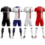 定制高品质男子足球队t恤足球衫夏季秋季黑白热转印速干