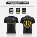 定制标志成人男子足球运动衫-100% 聚酯透气快干热转印圆领短袖 - Image 6